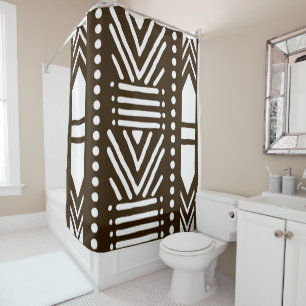 African  Mud Cloth Shower Curtain Design