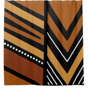 African  Mud Cloth Shower Curtain Design