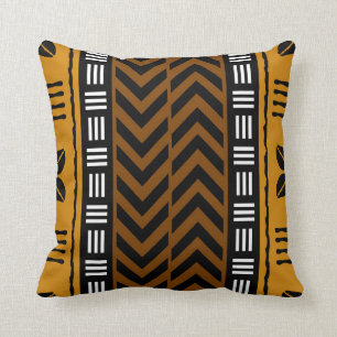 African Mudcloth Bogolan Fabric Design Throw Pillo Throw Pillow