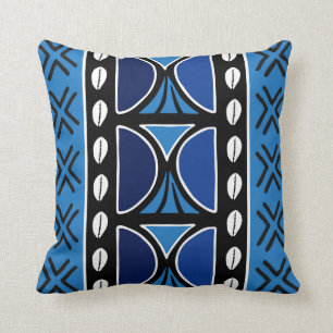 African Mudcloth Bogolan Fabric Design Throw Pillo Throw Pillow