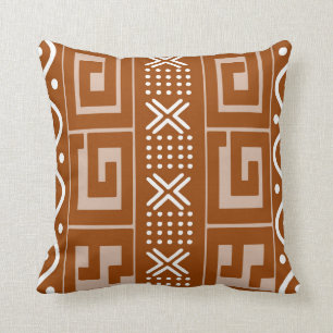 African Mudcloth Bogolan Fabric Design Throw Pillo Throw Pillow