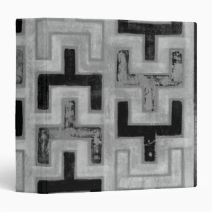 African Mudcloth Textile with Geometric Patterns Binder