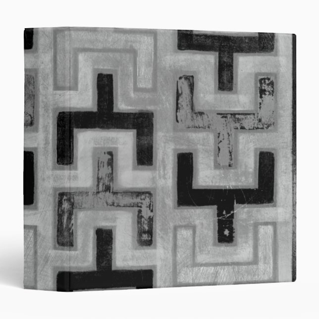 African Mudcloth Textile with Geometric Patterns Binder (Front/Spine)