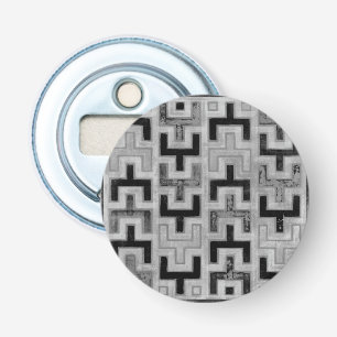 African Mudcloth Textile with Geometric Patterns Bottle Opener