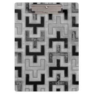 African Mudcloth Textile with Geometric Patterns Clipboard