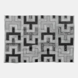 African Mudcloth Textile with Geometric Patterns Kitchen Towel
