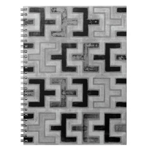 African Mudcloth Textile with Geometric Patterns Notebook