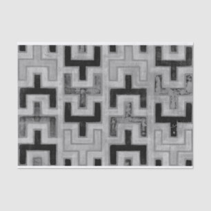 African Mudcloth Textile with Geometric Patterns Tissue Paper