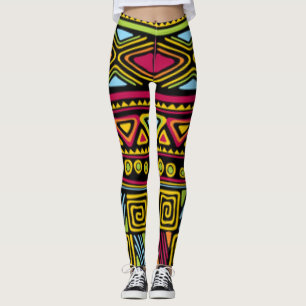 African Multi Colour Pattern Print Desigm Leggings