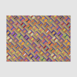 African Multi-Colour Stained Glass Kente K45 Angle Tissue Paper
