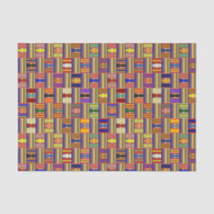 African Multi-Colour Stained Glass Kente K45 Tissue Paper