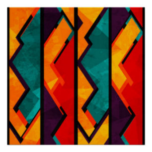African Multi Coloured Pattern Print Design