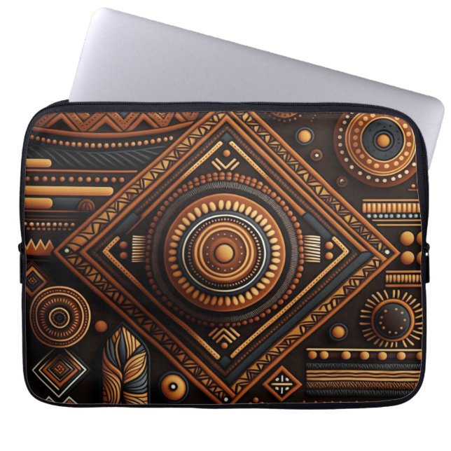 African native traditional pattern. Ethnic Africa Laptop Sleeve (Front)