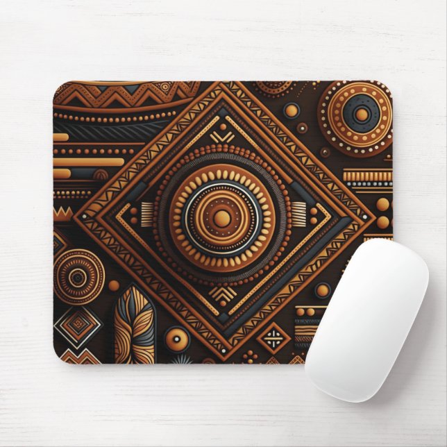African native traditional pattern. Ethnic Africa Mouse Pad (With Mouse)