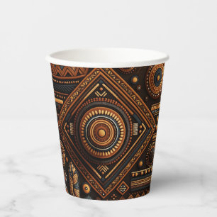 African native traditional pattern. Ethnic Africa  Paper Cups