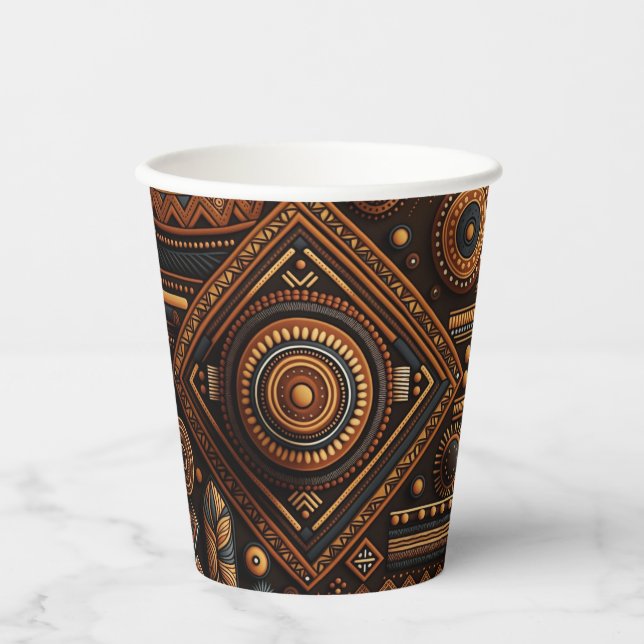 African native traditional pattern. Ethnic Africa  Paper Cups (Front)