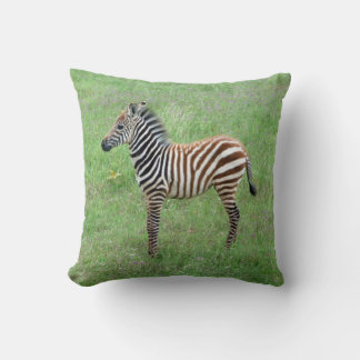 African Ngorongoro Baby Zebra Throw Pillow