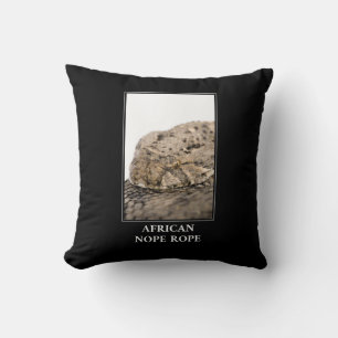 African Nope Rope - Puff adder Snake Danger Throw Pillow