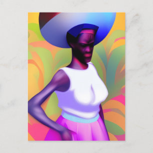 African Old Woman Carrying Vase On Her Head Postcard