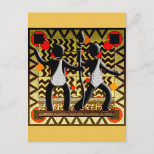 African Olympics Running  Passing The  Spear Postcard