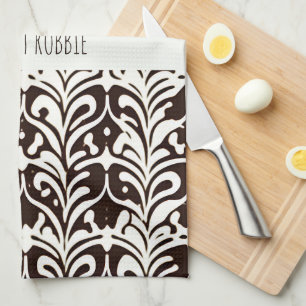 African Ornament Black White Pattern Kitchen Towel