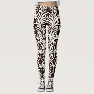 African Ornament Black White Pattern Leggings