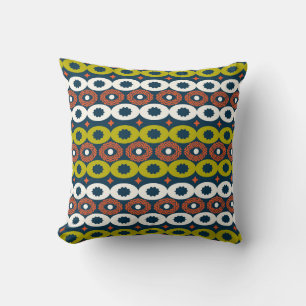 African Oval Shapes: Colourful Seamless. Throw Pillow