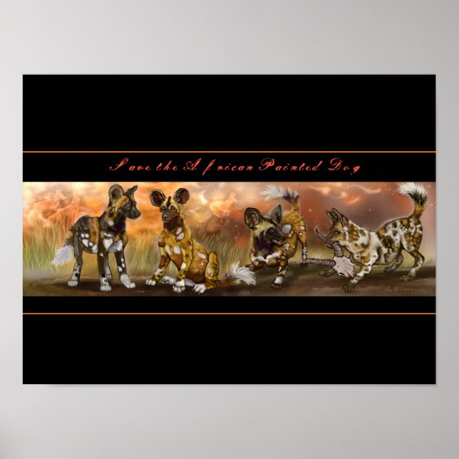 African Painted Puppies Poster (Front)