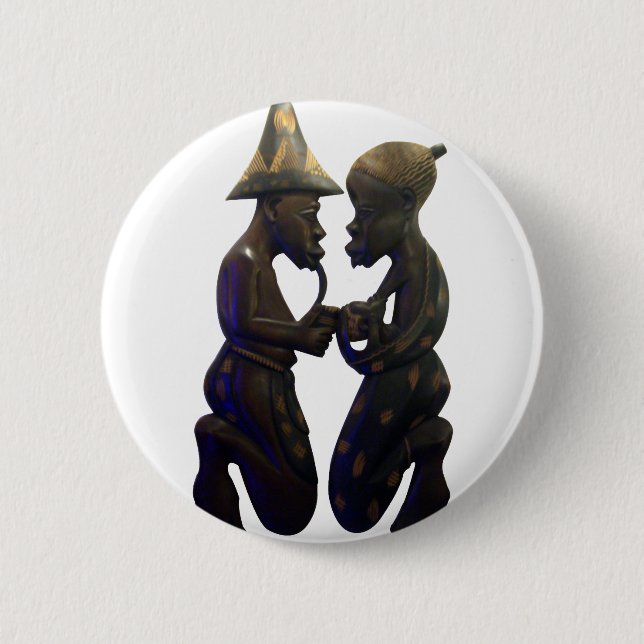 African Paired Hearts: A Lovely Beautiful Moment 2 Inch Round Button (Front)