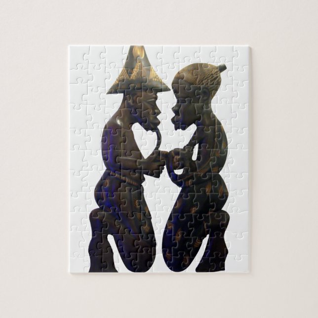 African Paired Hearts: A Lovely Beautiful Moment Jigsaw Puzzle (Vertical)