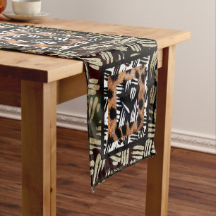 African Patchwork Design Short Table Runner