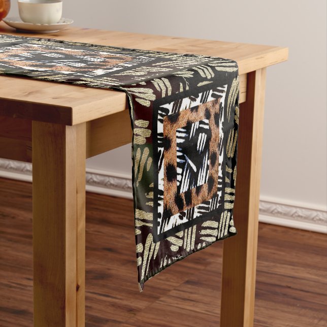 African Patchwork Design Short Table Runner (In Situ)