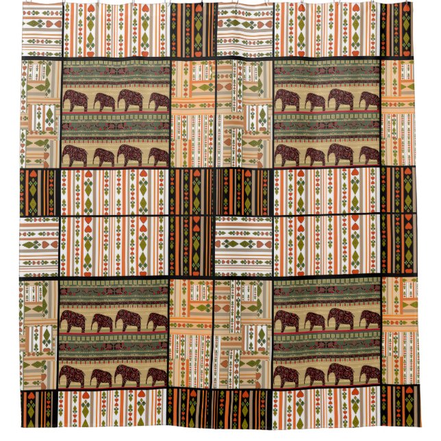 African Patchwork Elephants: Ornamental Texture (Front)