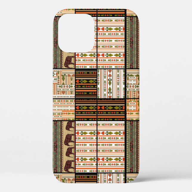 African Patchwork Elephants: Ornamental Texture Case-Mate iPhone Case (Back)