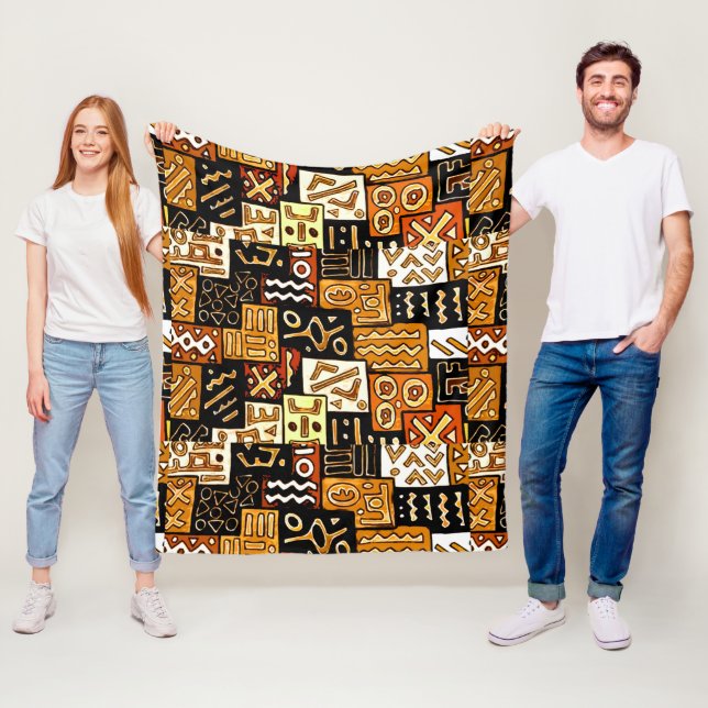African Patchwork  Fleece Blanket (In Situ)