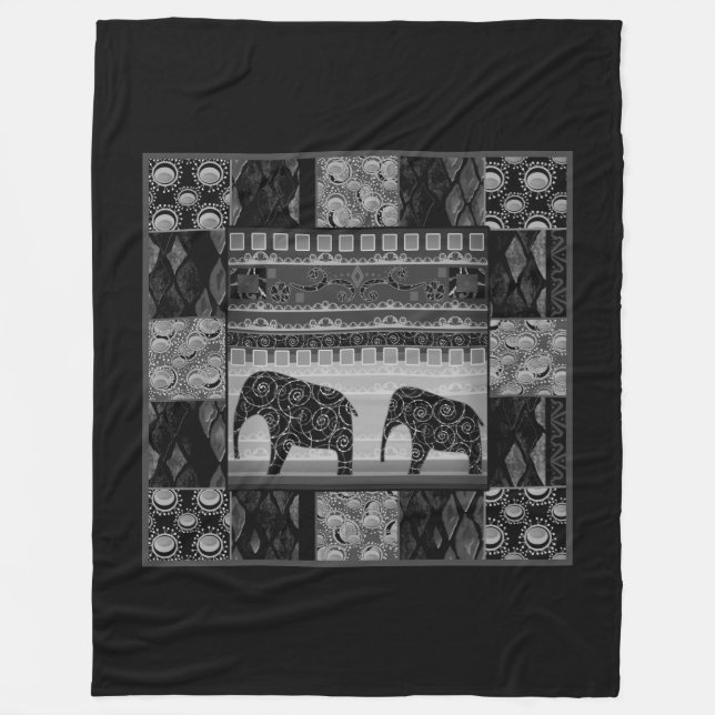 African patchwork fleece blanket (Front)