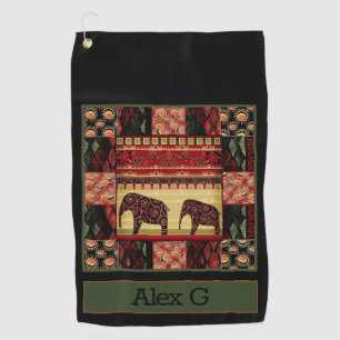 African patchwork golf towel