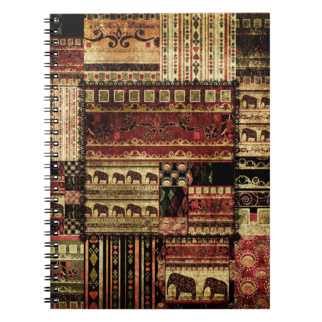 African Patchwork: Grunge Print Background Notebook (Front)