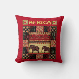 African patchwork  throw pillow