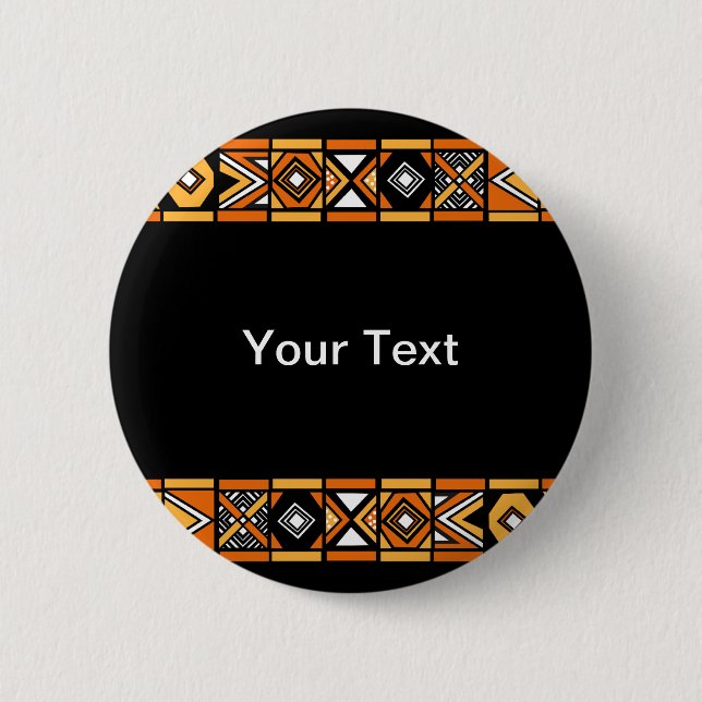African pattern 2 inch round button (Front)