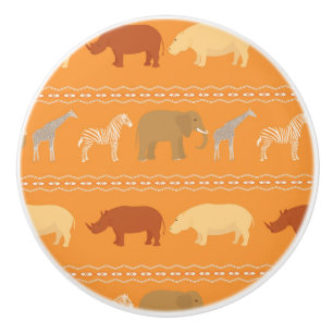 African pattern ceramic knob