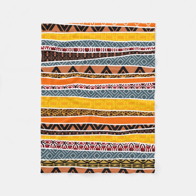 African Pattern Mix Fleece Blanket (Front)