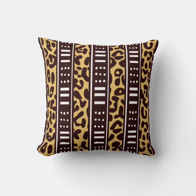 African Pattern Mix Throw Pillow (Front)