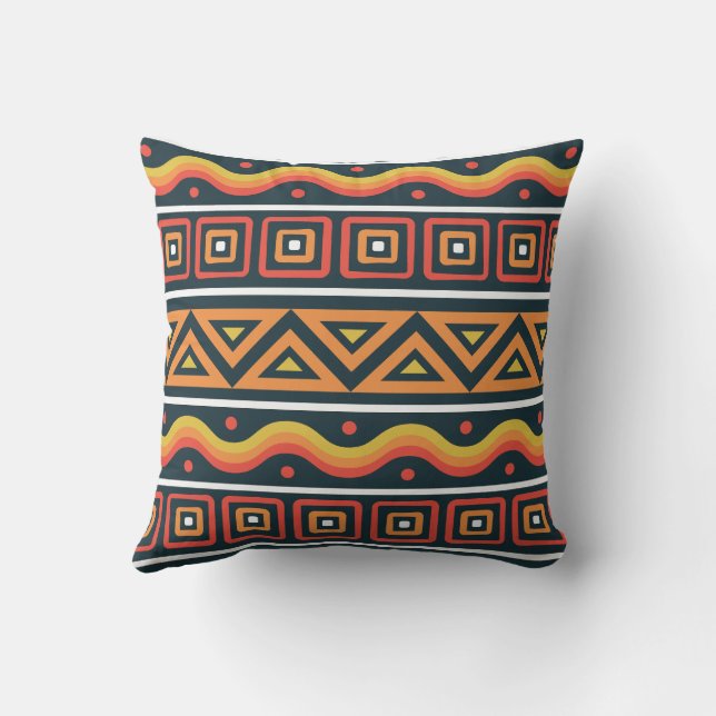 African Pattern Outdoor Pillow (Back)