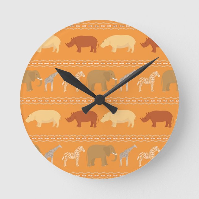 African pattern round clock (Front)