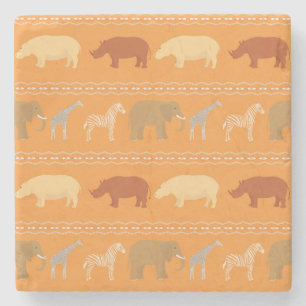 African pattern stone coaster