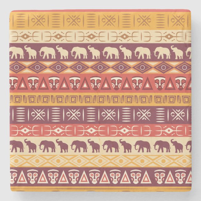 African Pattern Stone Coaster (Front)