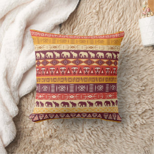 African Pattern Throw Pillow