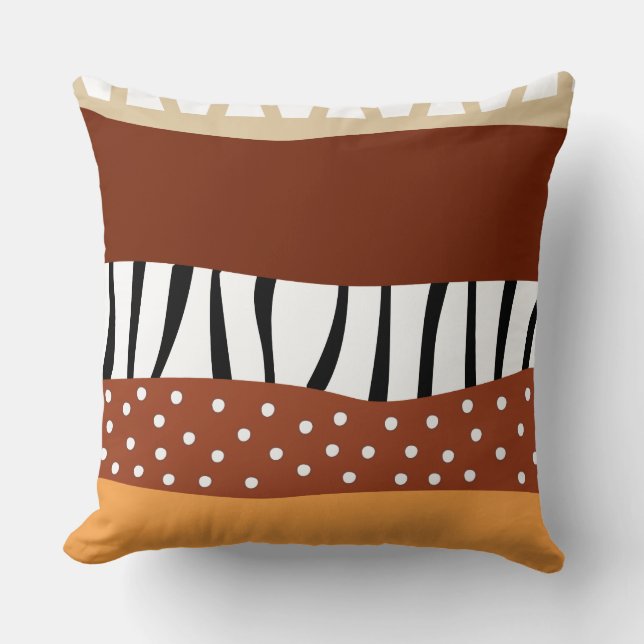 African Pattern Throw Pillow (Front)