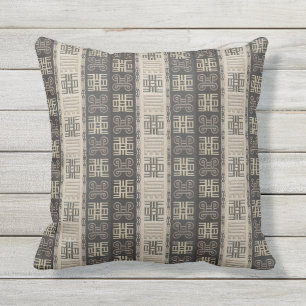 african pattern with Adinkra simbols Outdoor Pillow